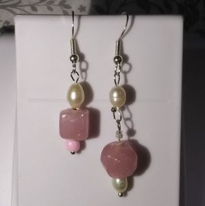 3/$30 Mismatch Pink Bead Pearl Earrings